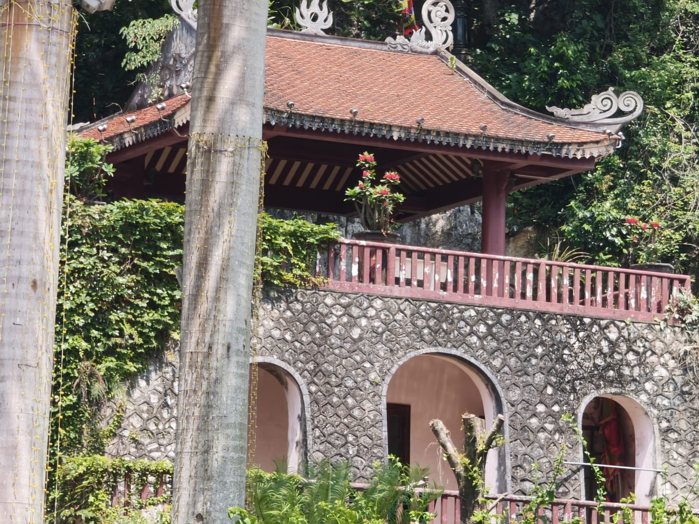 A temple pavilion among the trees in Lạng Sơn